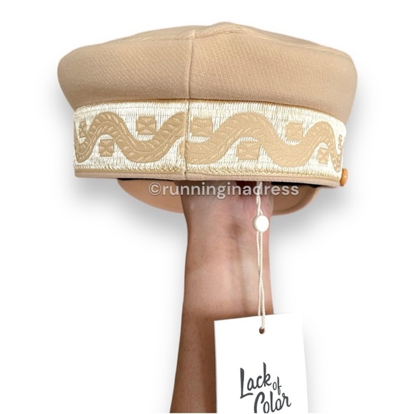 NWT Lack of Color Riviera Cap In Cream & Gold Size Medium 57 cm main image 2